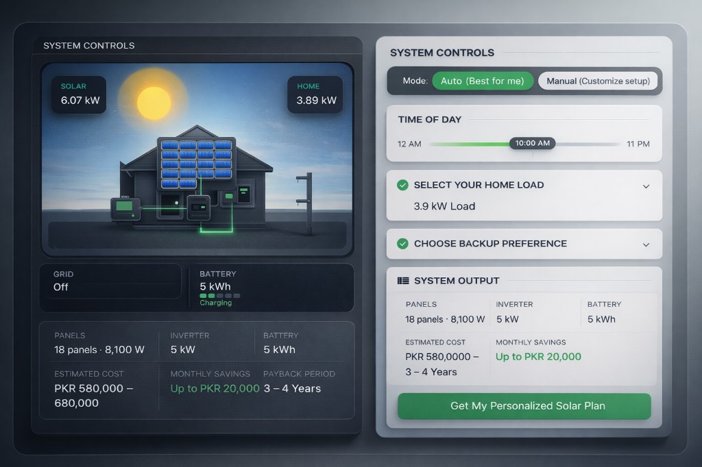MySolarSetup interface preview